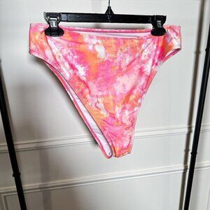 NEW La La swim pink/orange tie dye bikini top Size XL